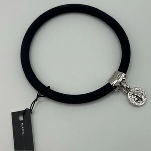 Marc by Marc Jacobs Silicone Bracelet - Black w/ Silver Logo Charm - NWT